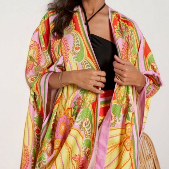 Farm Rio Beach Toucans Scarf Kimono Beach Cover Multi Size Small Eco-Friendly - Picture 3 of 16